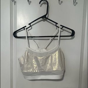White opal iridescent Victoria Sport bra